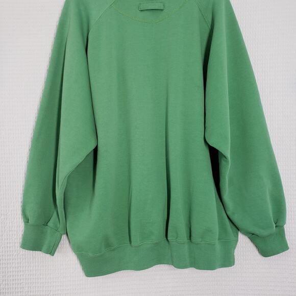 Vintage Ann Taylor Collar Sweatshirt Womens Medium Green Oversized Baggy Faded - Picture 16 of 16